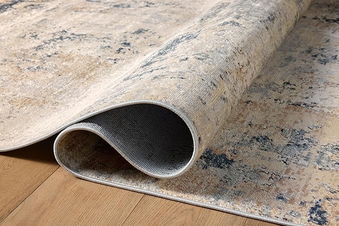 Loloi Teagan Collection TEA-06 Sand/Mist 2'-8" x 10'-6" Runner Rug, Large, Soft Neutral Rug, High-Traffic for Living Room, Bedroom, Home Office, Dining Area