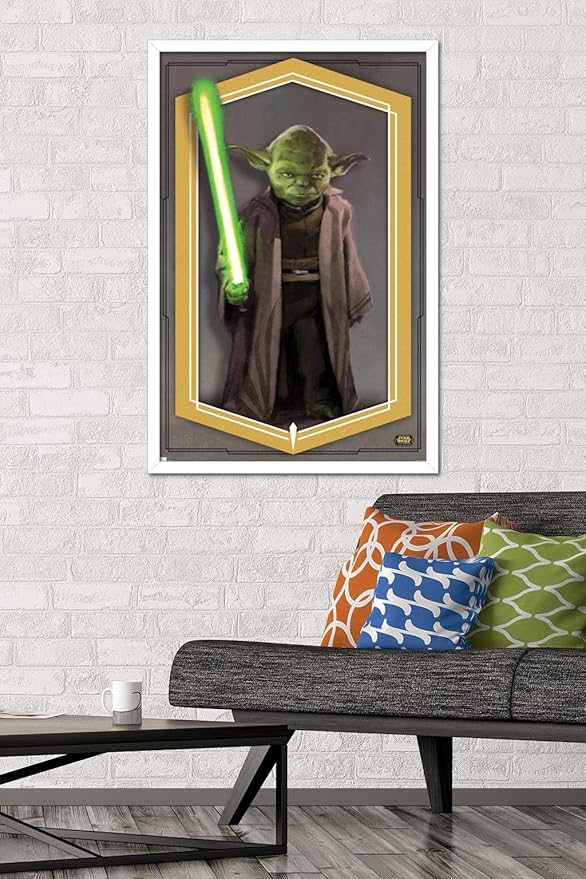 Trends International Star Wars: The High Republic - Yoda Wall Poster, 22.375" x 34", White Framed Version