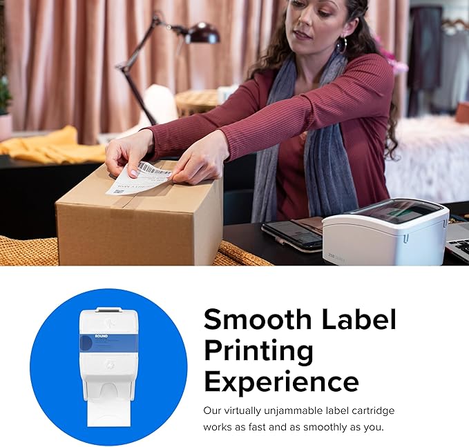 Zebra ZSB Series Labels - Potato Starch-Based Printer Label Paper - Recyclable Cartridge for Stickers - Versatile, Cloud-Based Adhesive - Round, 2" x 2"