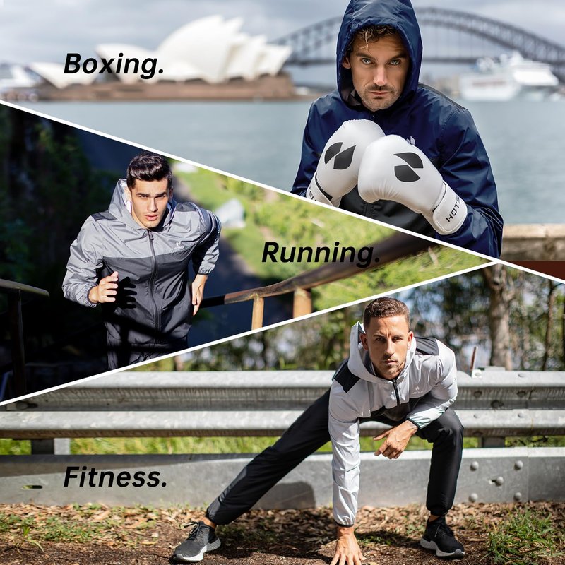 HOTSUIT Sauna Suit for Men Weight Loss Sweat Suits Gym Workout Exercise Sauna Jacket Pant Full Body, White, XL