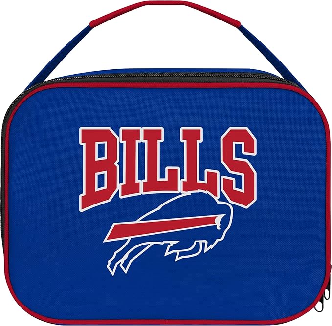 FOCO NFL Unisex-Adult Officially Licensed Wordmark Team Color Big Logo Football Zip Closure 7L Lunch Bag - Buffalo Bills