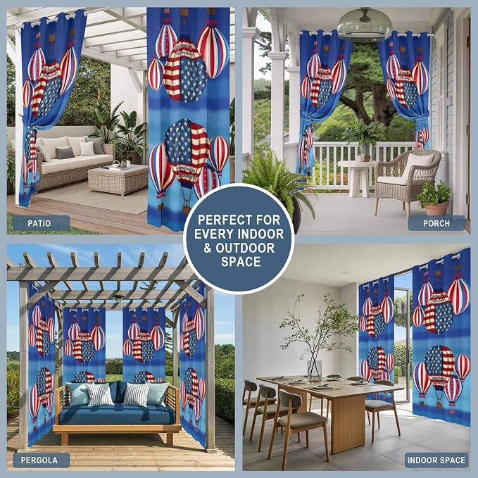 Independence Day Waterproof Outdoor Curtains