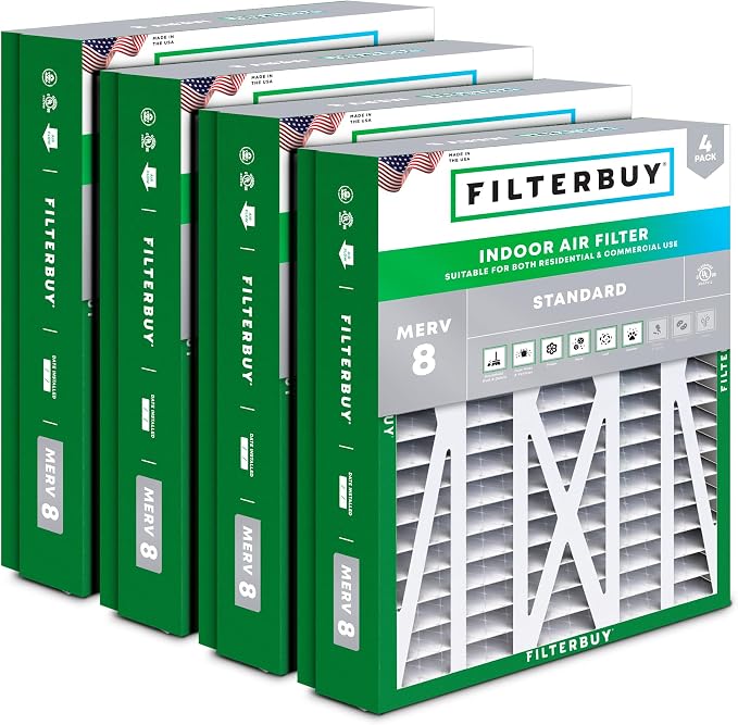 Filterbuy 21x23.5x5 Air Filter MERV 8 Essential Dust & Allergy Defense