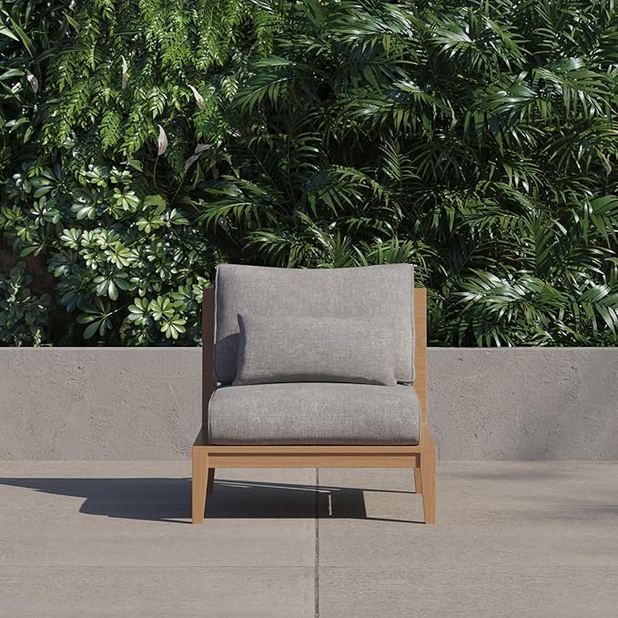 Outer Outdoor Throw Pillow with OuterWeave Performance Fabric, Decorative Outdoor Pillow for Patio & Outdoor Furniture, Includes Machine Washable Pillow Cover and Insert - Pacific Fog Gray, 12"x20"
