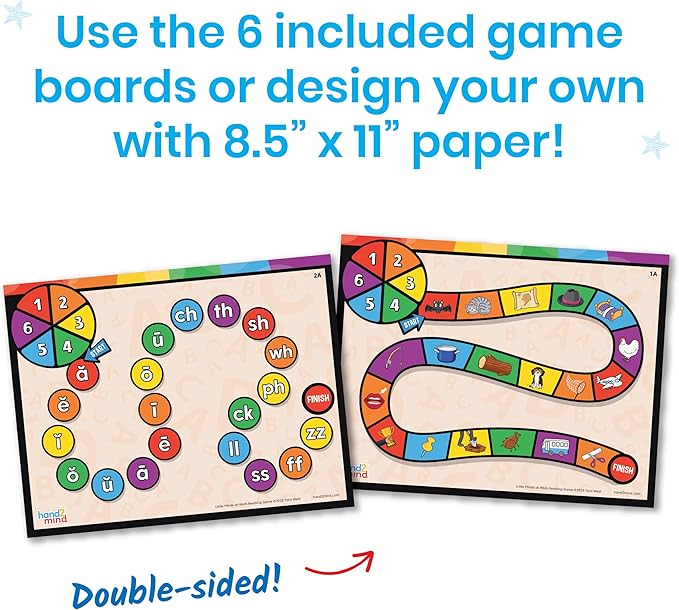 hand2mind Little Minds at Work Game Tray Set by Tara West, Includes Reading & Math Preschool Learning Activities, Science of Reading Manipulatives, Math Games for Kids, Teacher Supplies for Classroom