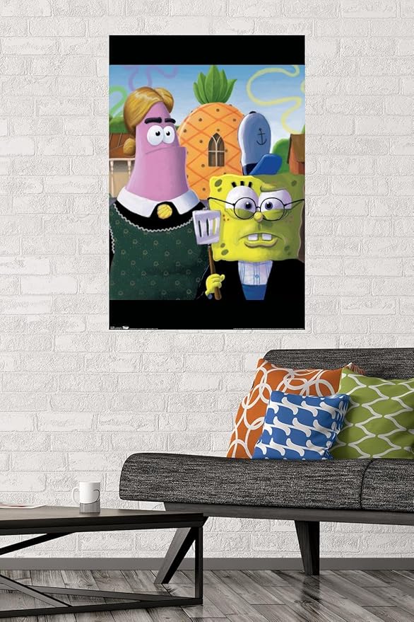 Trends International Nickelodeon Spongebob - American Gothic Wall Poster, 22.375" x 34", Premium Unframed Version