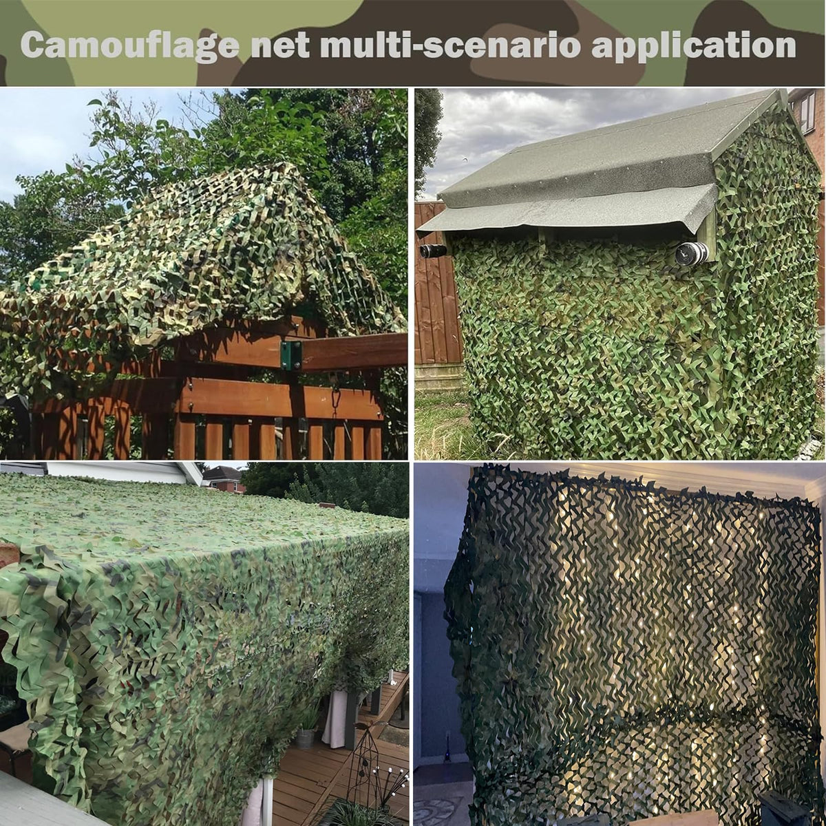 Yeacool Camo Netting Camouflage Netting Camo Blind Army Net Sunshade Mesh for Hunting Military Decorations Party Shooting (Woodland Camo, 16.4ftx4.9ft, 5m*1.5m)