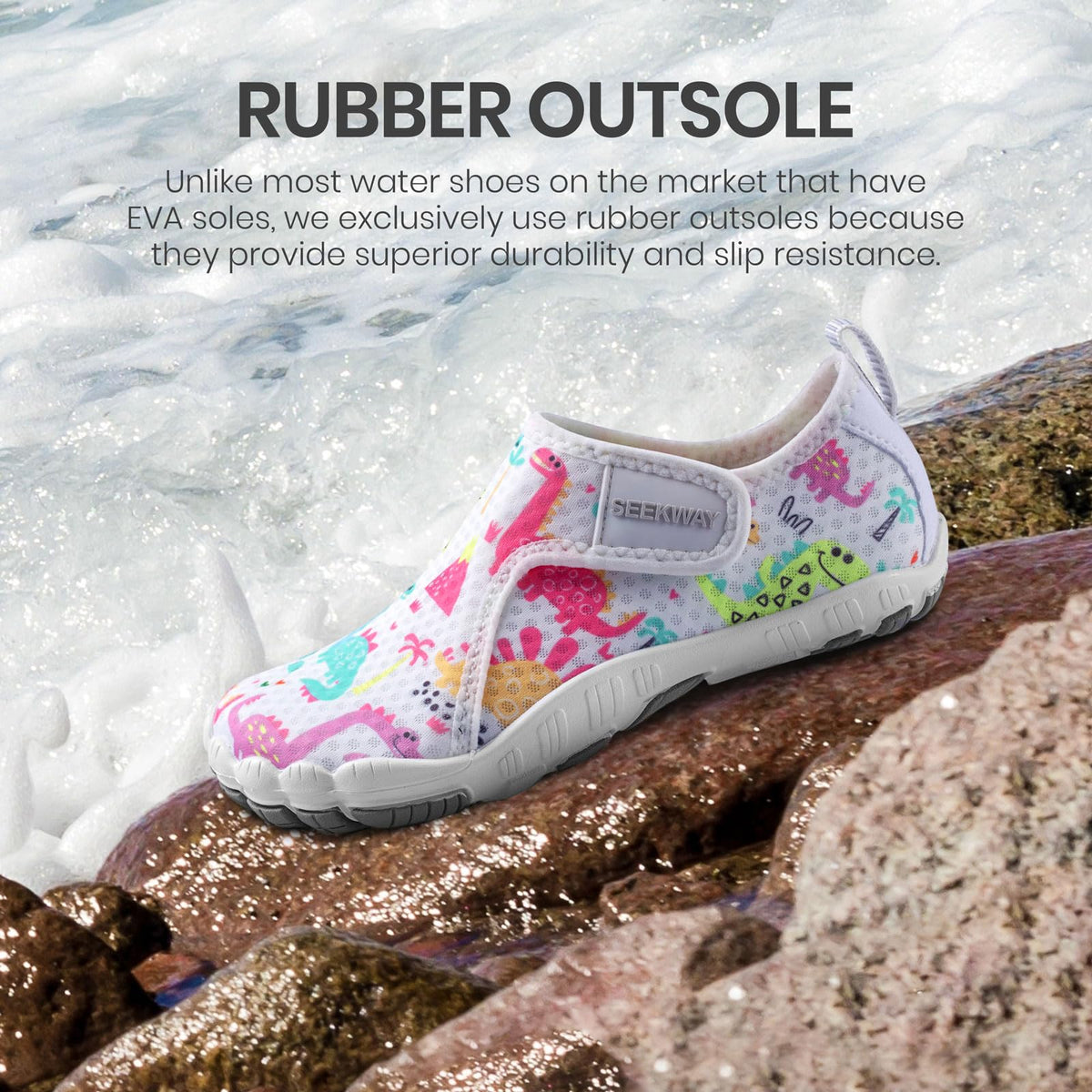 SEEKWAY Barefoot Water Shoes for Kids - Wide Toe Box and Quick-Dry Sand Shoes Toddler for Hiking Swim Beach Pool Kayak Sport Accessories, Camping Essentials Non-Slip for Boys Girls Sizes