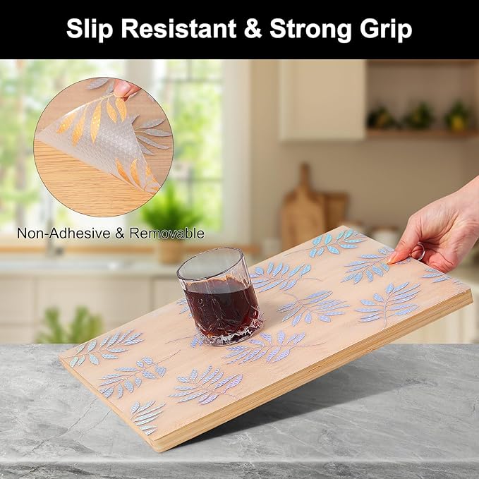 Cooyes Shelf Liner – Premium Non-Adhesive Cabinet & Drawer Liner for Kitchen – Waterproof Shelf Paper with Modern Pattern – Durable EVA Cabinet Mat – Easy to Cut （12" W x 360" L）