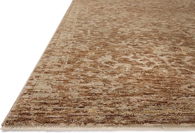 Loloi Magnolia Home by Joanna Gaines Junie Collection JUE-01 Clay/Natural 7'-10" x 7'-10", .38" Pile Height, Round Area Rug