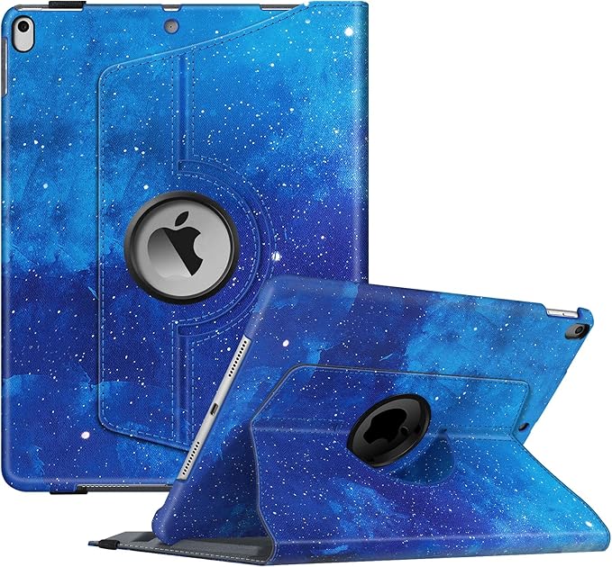 Fintie Rotating Case for iPad Air (3rd Gen) 10.5" 2019 / iPad Pro 10.5" 2017 with Built-in Pencil Holder - 360 Degree Rotating Stand Protective Cover, Auto Sleep/Wake (Starry Sky)