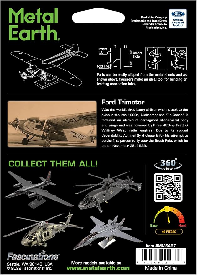 Metal Earth Ford Trimotor 3D Metal Model Kit Fascinations