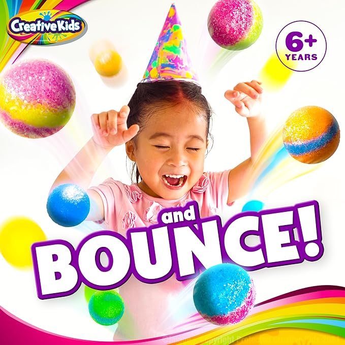 Creative Kids Magic Bouncy Balls - DIY STEM Toys - Science Kit for Kids - 25 Multicolor Bags & 5 Molds Makes Up to 43 Balls