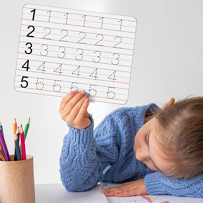 Dry Erase Boards 25 Pack, Double Sided Small Whiteboards with Lines for Kids, Students, Teacher & Classroom Pack, 9"x12" Mini Individual White Boards Lined for Writing Math English Practice