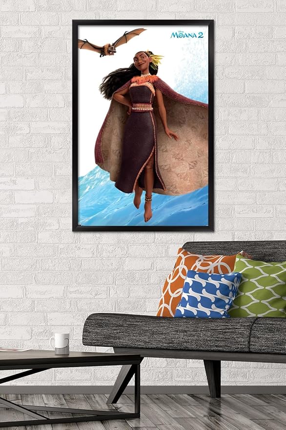 Trends International Disney Moana 2 - Matangi Wall Poster, 34L x 22.4W, Black Framed Version