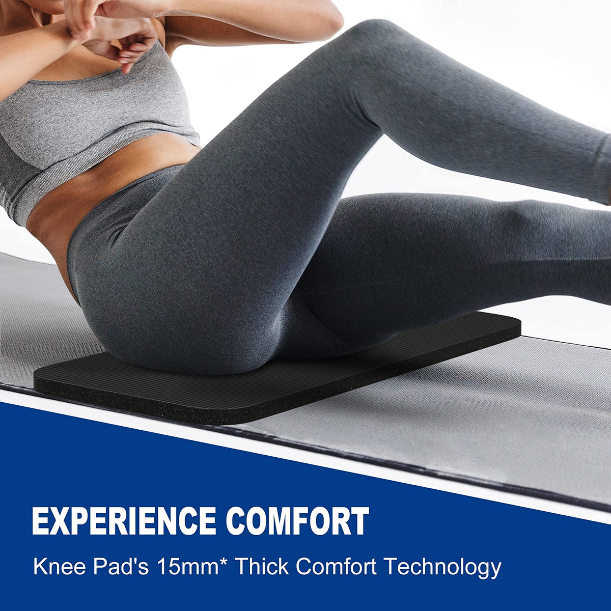 MRO Yoga Knee Pad Cushion –Premium Exercise Knee Pad - Eliminate Pain During Home Workout - Extra Padding & Support for Knees, Wrists, Elbows - Complements Your Yoga Mat 24''X10''X0.6''