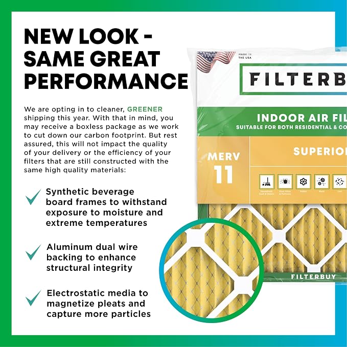 Filterbuy 10x18x1 Air Filter MERV 11 Superior Pet & Allergy Defense,