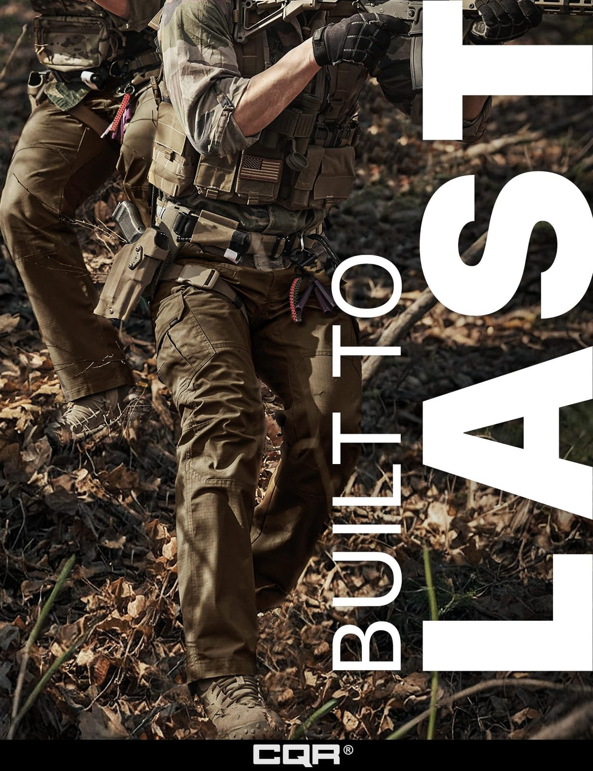 CQR Men's Tactical Pants, Water Resistant Ripstop Cargo Pants, Lightweight EDC Work Hiking Pants, Outdoor Apparel, Raider Tundra, 28W x 30L