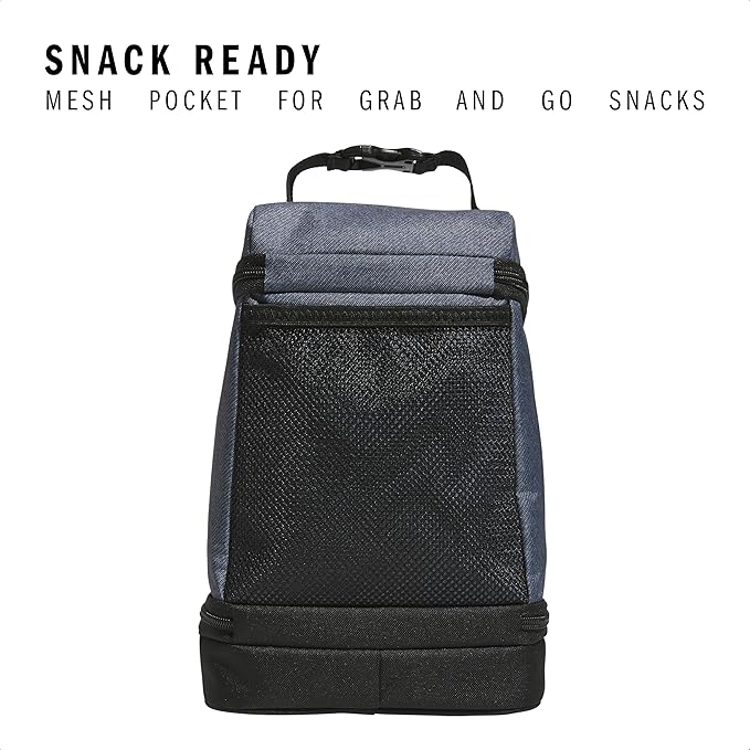 adidas Excel Insulated Lunch Bag, Cooler with Zipper, Pocket for Ice Pack, and Clip, Temperature Control Insulation