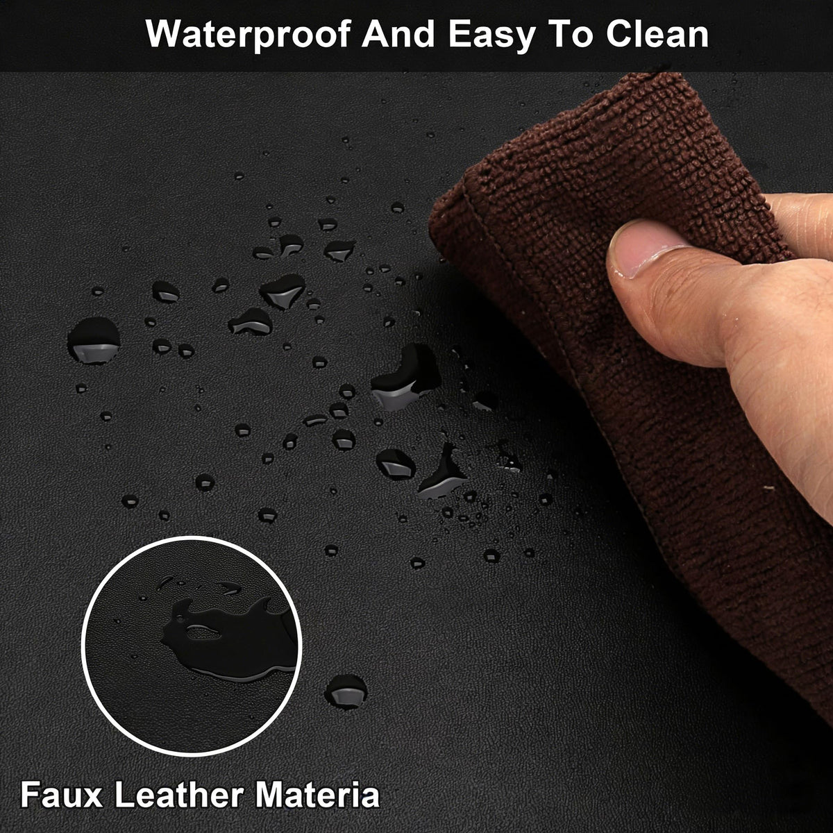 Zinkooat Faux Leather Table Cover,1.8mm Thick,48x72 Inch,Table Protector for Dining Room Table,Dining Table Cover,Table Cover Protector,Table Pads for Dining Room Table(Black+Wine Red,48x72)