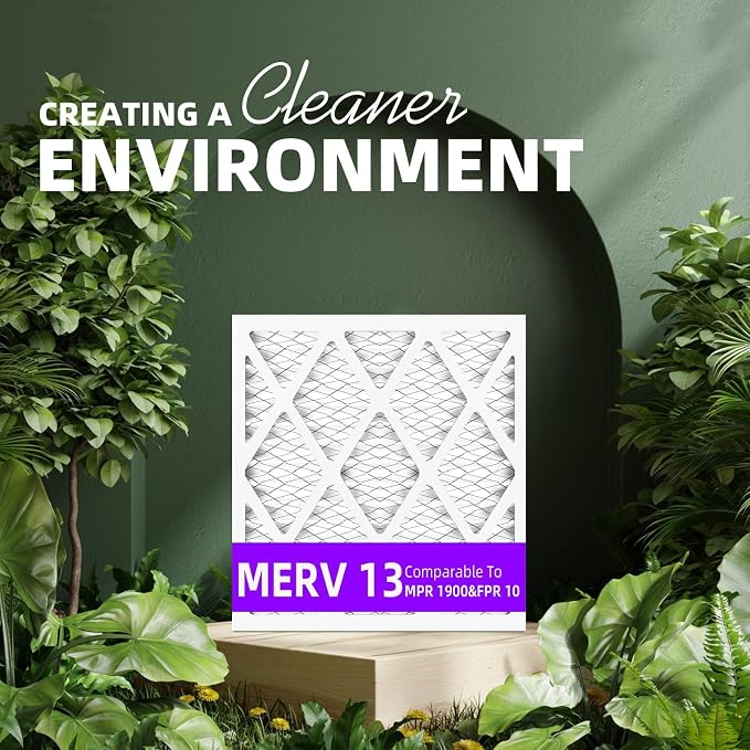 20x25x1 MERV 13 Pleated Air Filter MPR 1900 & FPR 10, Furnace Air Filters