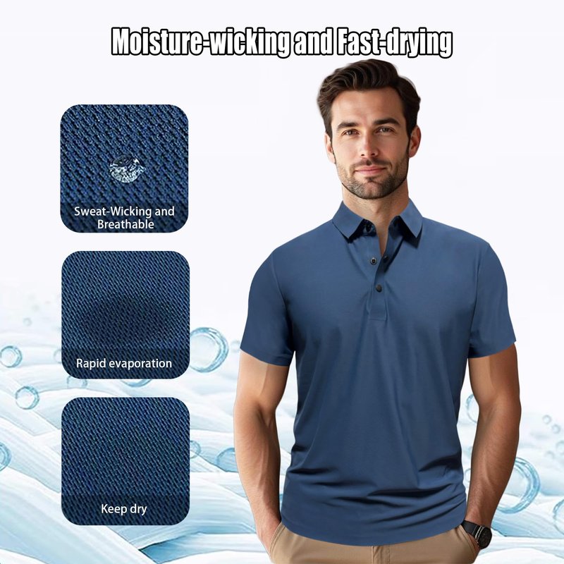 Polo Shirts for Men: Quick Dry Moisture Wicking High Elasticity Convenient Slim Fit Polo Runs Small Green