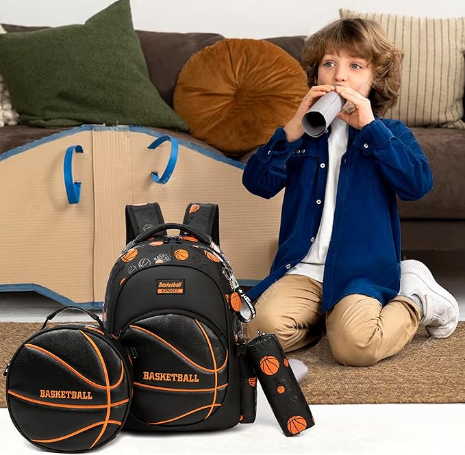 Boys' School Backpack with Lunch Box and Pencil Case - Ideal for Teens and Middle School Students