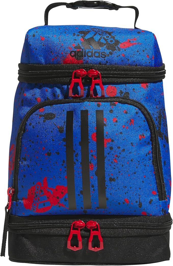 adidas Excel Insulated Lunch Bag, Cooler with Zipper, Pocket for Ice Pack, and Clip, Temperature Control Insulation