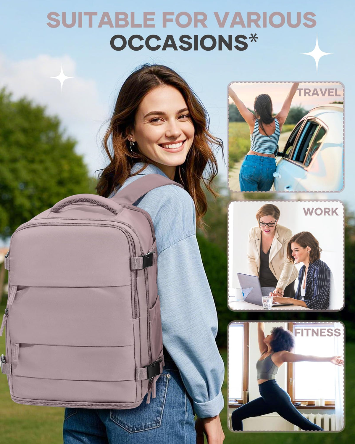 Travel Backpack Carry On Flight Aapproved Personal Item Travel Bag Mochila De Viaje Travel Backpack For Men Spirit Airlines Personal Item Bag 18x14x8 Carry On Backpack For Airplanes Lotus Root Pink