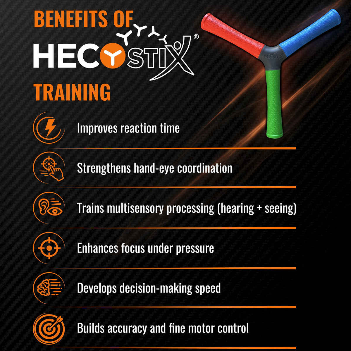 HECOstix Hand Eye Coordination Training Tool for Reaction Time & Reflexes