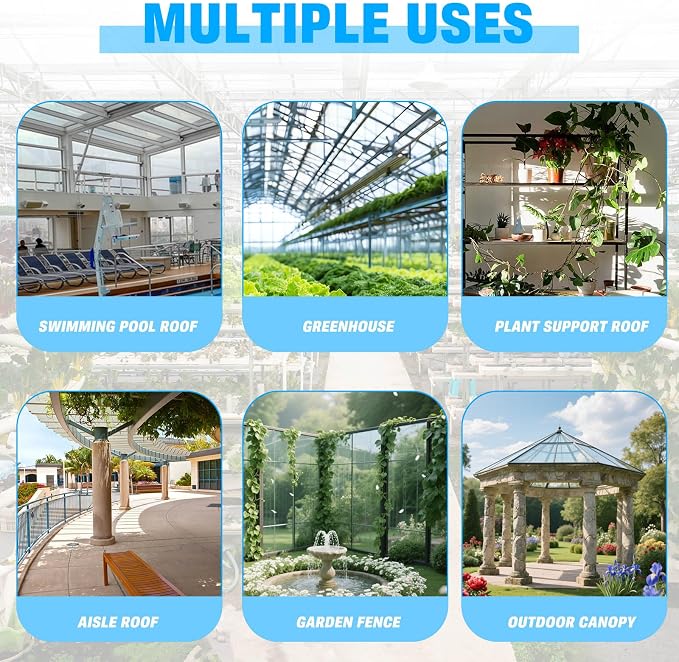 14 Pack Polycarbonate Greenhouse Panels, Excellent Light Transmission & Weather