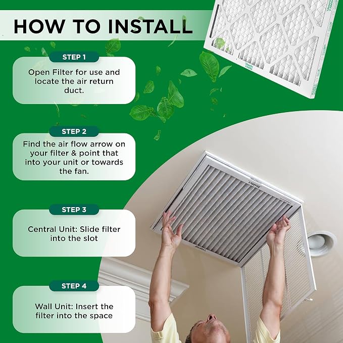 Mann+Hummel 20x20x1 MERV 8 Pleated HVAC AC Furnace Air Filters. 4 Pack.