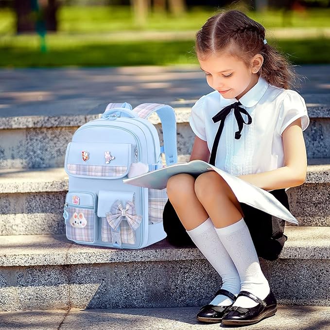 Girls Backpack,Kids School Backpack With Lunch Box Pencil Case Set,Cute Childrens Schoolbag For Girls