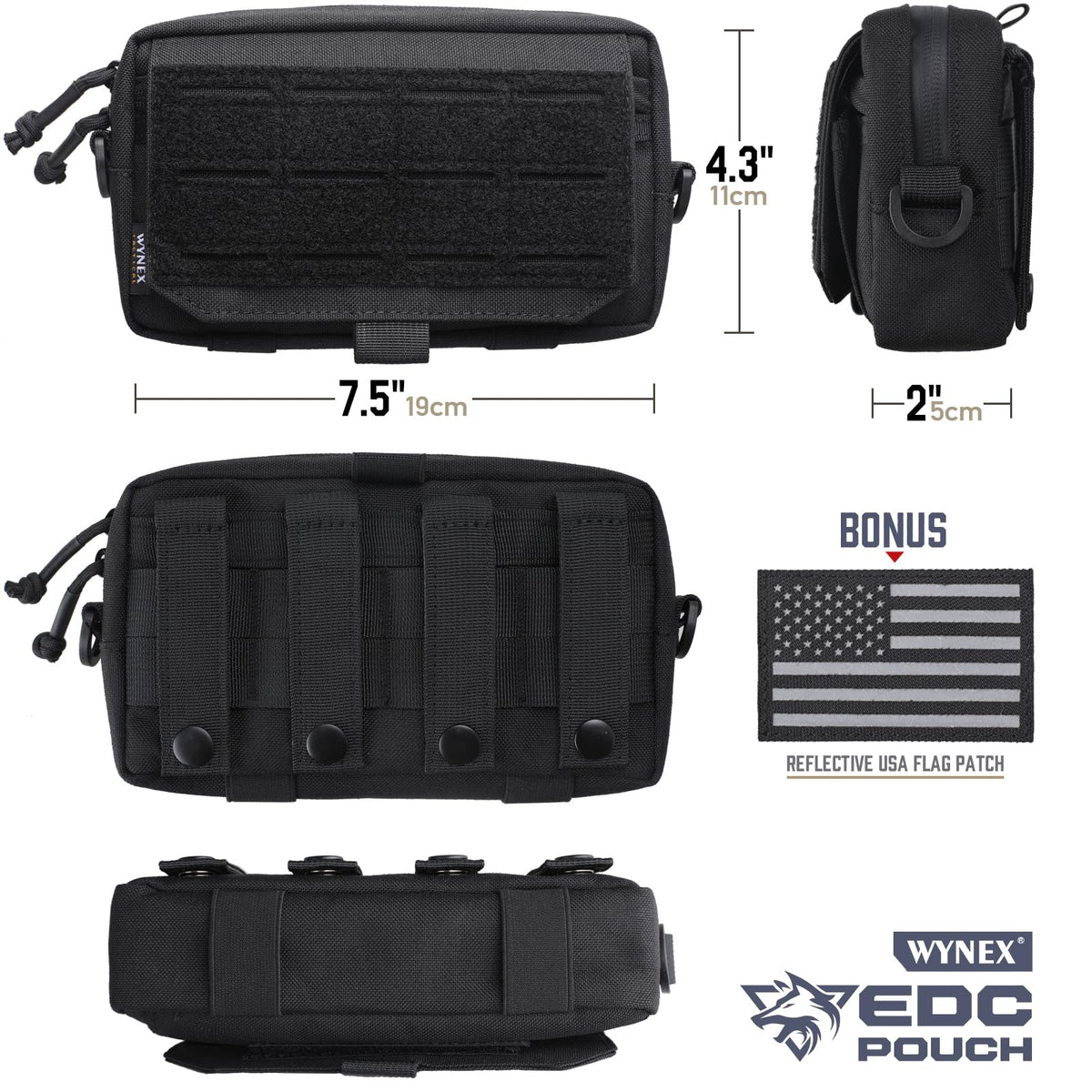 WYNEX Tactical Molle Admin Pouch, EDC Tool Pouch Small