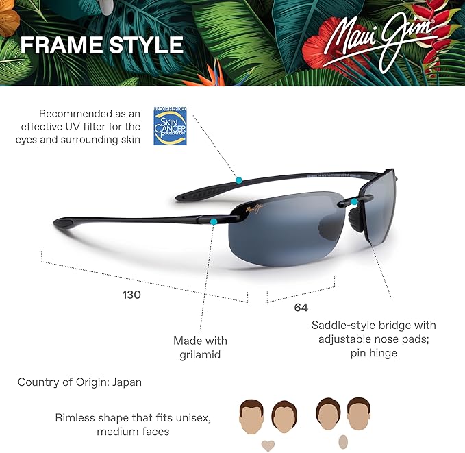 Maui Jim Polarized Men's and Women's Hookipa Rectangular Sunglasses