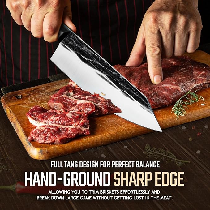 Huusk Japanese Cooking Knife, Butcher Knives for Meat Cutting