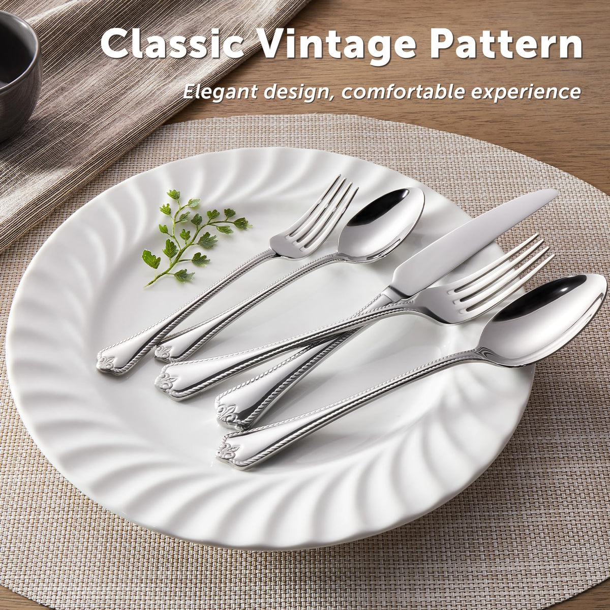 KINGSTONE 30-Piece Silverware Set, 18/10 Stainless Steel Flatware Set for 6