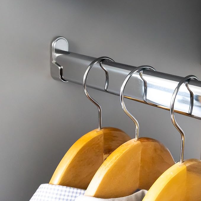 Oval Closet Rod CUSTOM CUT TO SIZE. Up to 92 inches long! Choose Finish. Includes End Supports.