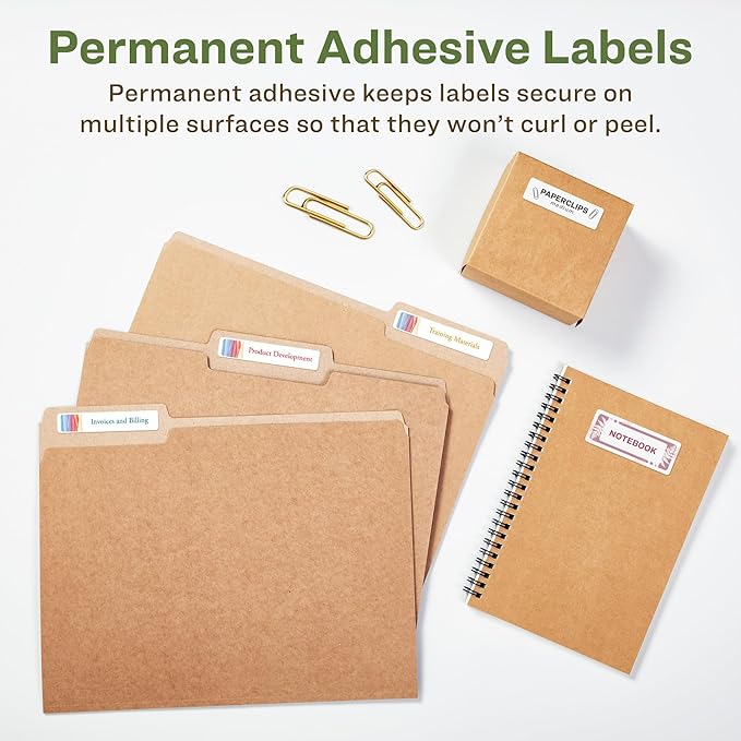 Avery EcoFriendly Recycled Return Address Labels, 1/2" x 1-3/4", White, Permanent Label Adhesive, 8,000 Printable Labels (48467)