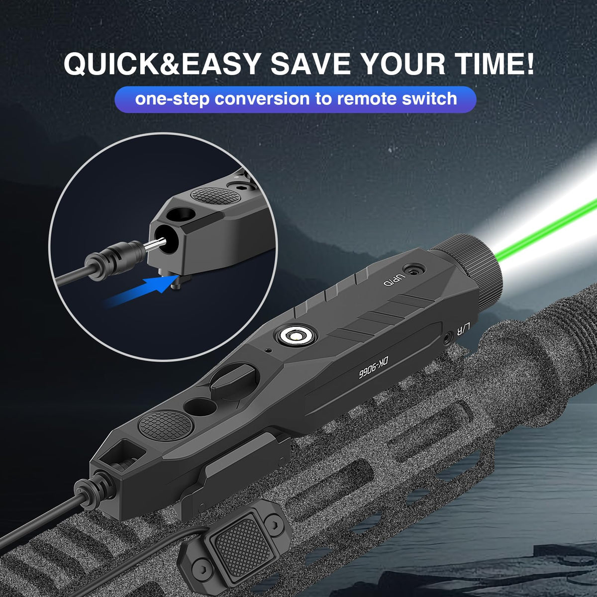 DARKFANG Mlok and Picatinny Flashlight and Laser Combo for Rifle
