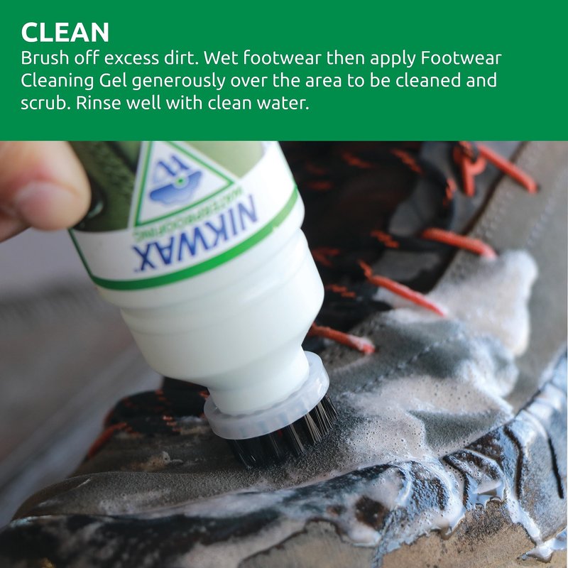 Nikwax Footwear Cleaning Gel, Shoe Care, Boot Cleaner for Suede, Leather, Fabric & Synthetic Materials, Safe for Gore-Tex, Waterproof, DWR