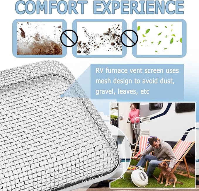 4.64×4.64 Inch RV Vent Cover Stainless Steel, RV Furnace Vent Screen &