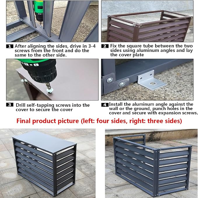 Freestanding Louvered Space Divider, outdoor garbage can enclosures, balcony