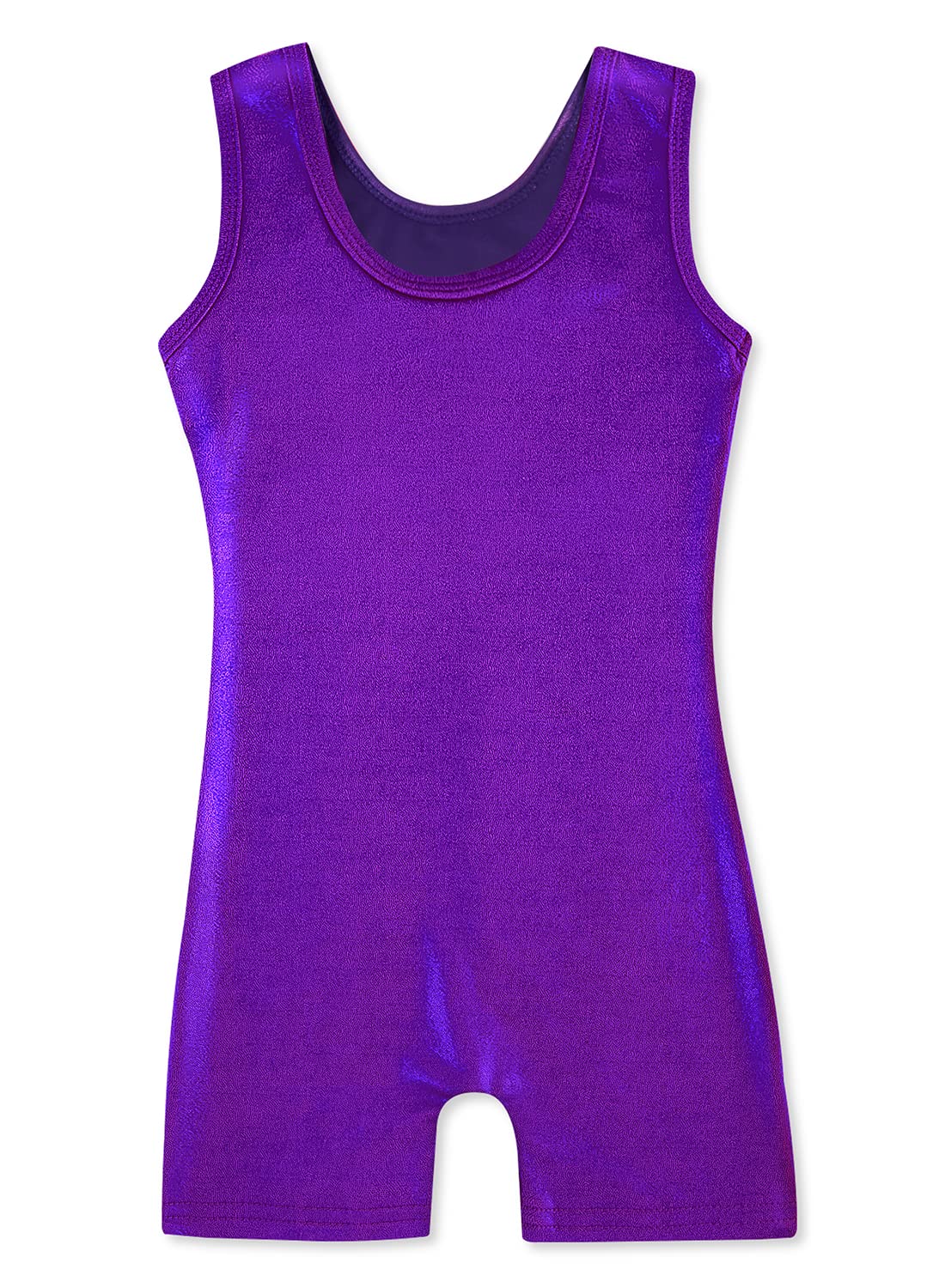 HOZIY Gymnastics Leotards for Girls 10-12 Year Old Solid Color Purple Glitter Sparkly Biketard Dance Tumbling Outfits Shiny Tumbling Outfit