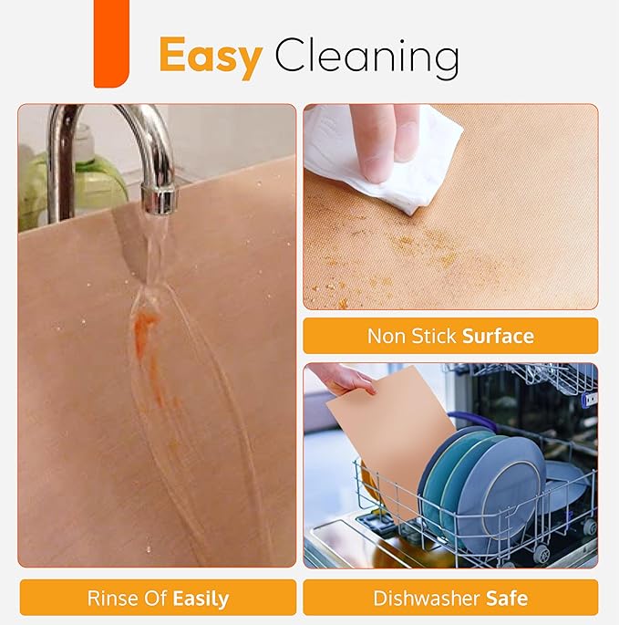 Teflon Sheets for Heat Press Paper and Baking, Reusable PTFE Cover Sheet