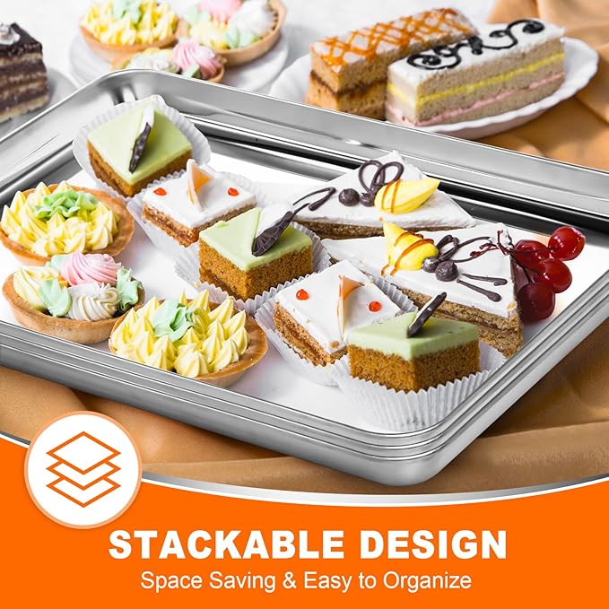 12-Piece 16 Inch Baking Sheet for Baking, Stainless Steel Cookie Sheet