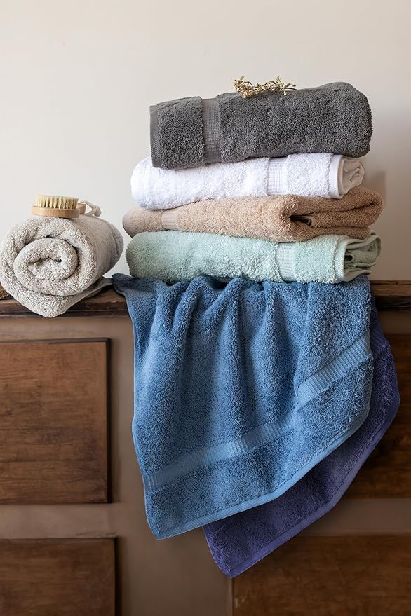 SALBAKOS 100% Turkish Cotton Hand Towel Set of 6 16x30 inch | Heirloom Quality | Hotel & Spa Collection | Ultra Soft, Super Absorbent, Long Lasting Hand Towels | Made in Turkey (White, 6 Hand Towels)