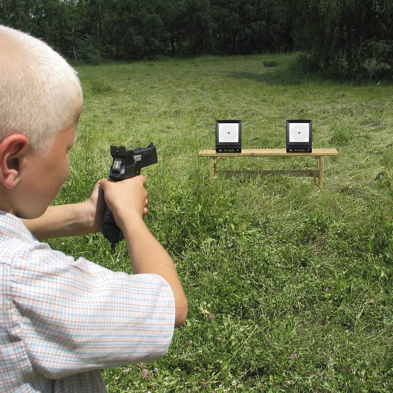 EZYoutdoor Airsoft Target Trap with Mesh Catcher – Portable BB Gun Shooting Net for Indoor/Backyard Range – Reusable Ammo Collection Box with 10 Replaceable Paper Targets