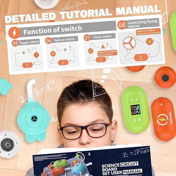 Science Kits for Kids - STEM Kits for Kids, Electronics Exploration Kit, Over 420 Projects, 35 Circuit Parts, STEM Educational Toy Gifts for Kid Boys Girls Ages 3 4 5 6 7 8 9 10 11 12