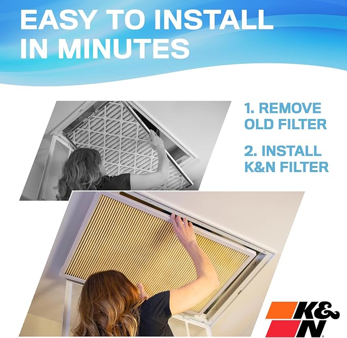 K&N 24x30x1 HVAC Furnace Air Filter, Lasts a Lifetime, Merv 11, the Last HVAC